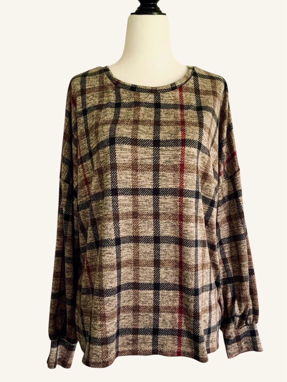 Soyaconcept soft plaid sweater